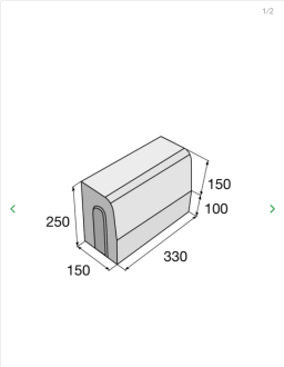 PRESBETON Silniční obrubník ABO 2-15 TR 330 x 150 x 250 mm