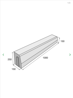 PRESBETON Silniční přechodový obrubník levý ABO 2-15 PL 1000 x 150 x 150 mm