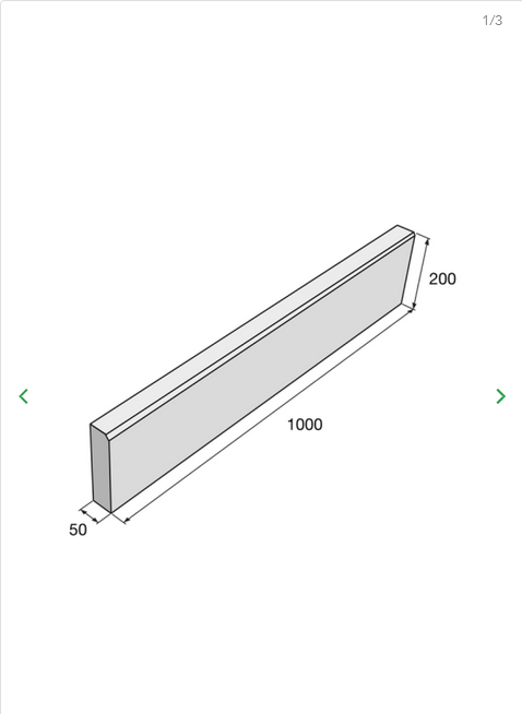 PRESBETON Zahradní obrubník ABO 12-20 1000 x 50 x 200 mm - nuevo
