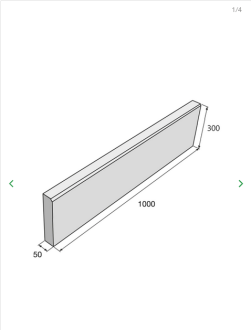 PRESBETON Zahradní obrubník ABO 12-30 1000 x 50 x 300 mm - přírodní