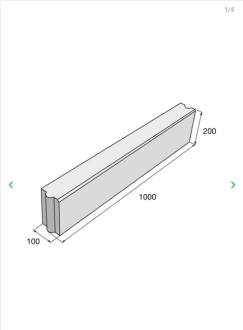 PRESBETON Chodníkový obrubník ABO 13-10 1000 x 100 x 200 mm