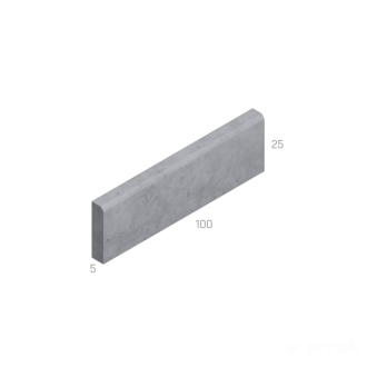 DITON Záhonový obrubník s rovnou hranou 100 × 5 × 25 cm - Černá