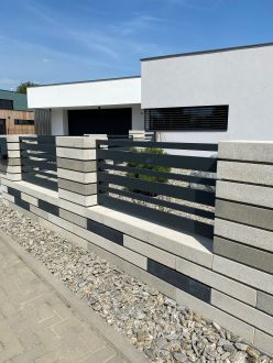 PRESBETON Betonová tvarovka LINE BLOCK poloviční LB 30/30/PL-PR - corten