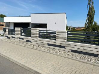 PRESBETON Betonová tvarovka LINE BLOCK poloviční LB 30/30/PL-PR - corten