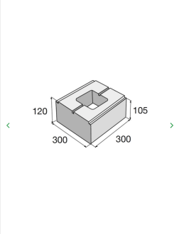 PRESBETON Betonová tvarovka LINE BLOCK poloviční LB 30/30/PL-PR - bílá