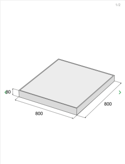 PRESBETON Dlažba betonová TAŤÁNA 800 x 800 x 80 mm - přírodní tryskaná