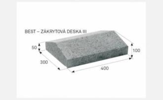 BEST Zákrytová deska III. 400 x 300 x 50/100 mm - Přírodní