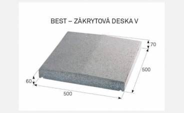 BEST Zákrytová deska V. 500 x 500 x 60/70 mm - Bílá