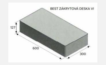 BEST Zákrytová deska VI. 600 x 300 x 127 mm - Přírodní