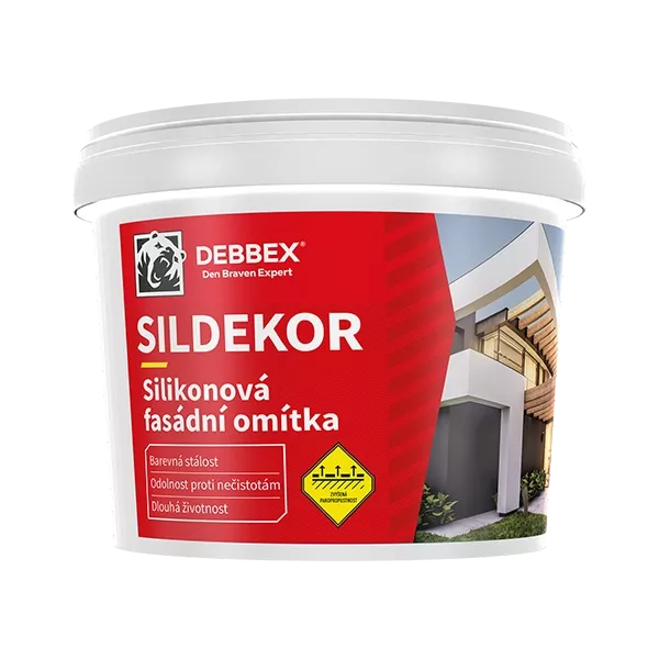 DEN BRAVEN Silikonová omítka SILDEKOR zatíraná (hlazená) 1,5 mm 25 kg BÍLÁ
