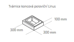 Smetanová tvárnice koncová poloviční 30 x 30 x 10 cm
