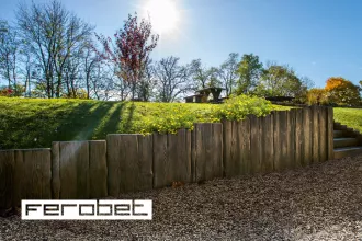 FEROBET Staré dřevo PALISÁDA FOŠNA | Palisáda fošna 50 x 8 x 50 cm, Palisáda fošna 75 x 8 x 100 cm, Palisáda fošna 75 x 8 x 150 cm, Palisáda fošna 75 x 8 x 200 cm