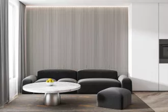 Akustický panel Wallnite Universal line černá HDF, Bílá DOORNITE
