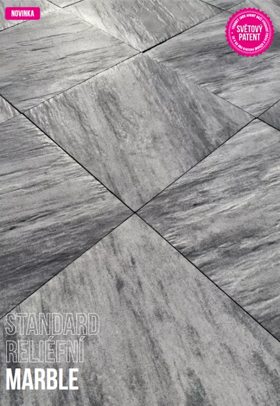 FEROBET NATURE MOMENTS 30 × 30 × 6 cm RELIÉFNÍ !!! Patentovaná dlažba - Standard reliéfní MARBLE
