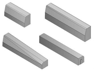 DITON Silniční obrubník PŘECHODOVÝ 100 x 15 x 15-25 cm