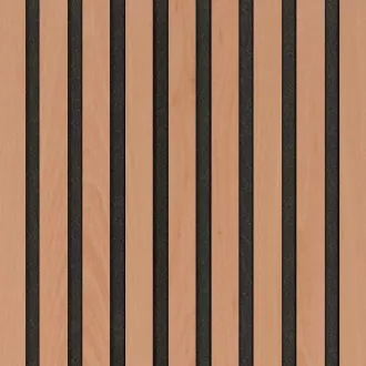 Akustický panel Wallnite Design line CPL Černý filc Buk  | 400 x 400 mm, 400 x 800 mm, 400 x 2600 mm
