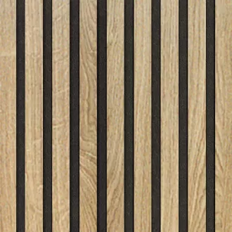 Akustický panel Wallnite Design line CPL Černý filc Dub corbridge | 400 x 400 mm, 400 x 800 mm, 400 x 2600 mm