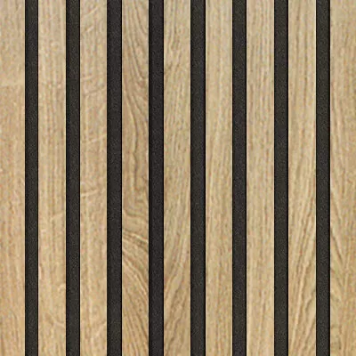 Akustický panel Wallnite Design line CPL Černý filc Dub corbridge DOORNITE