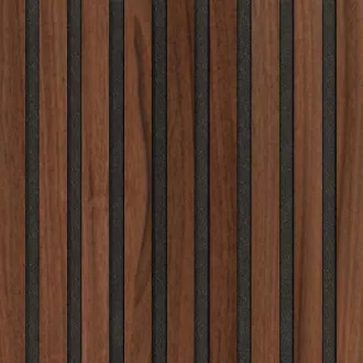 Akustický panel Wallnite Design line CPL Černý filc Ořech | 400 x 400 mm, 400 x 800 mm, 400 x 2600 mm