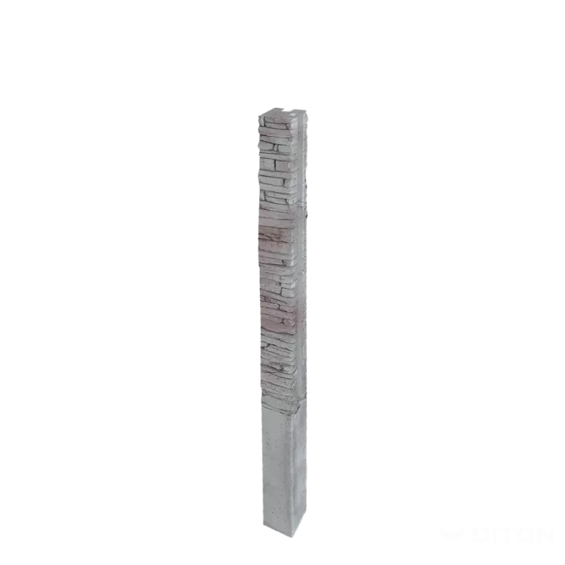 DITON Plotový systém QUICK WALL STONE šedý mix AKCE - sloupek rohový 200 šedý mix