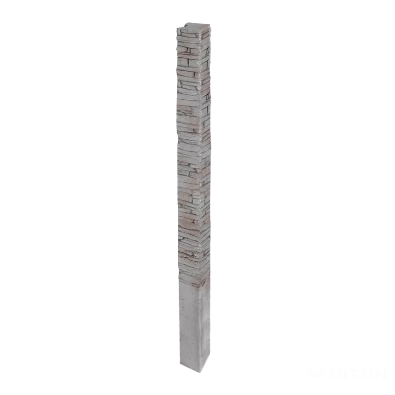 DITON Plotový systém QUICK WALL STONE šedý mix AKCE - sloupek koncový 240 šedý mix