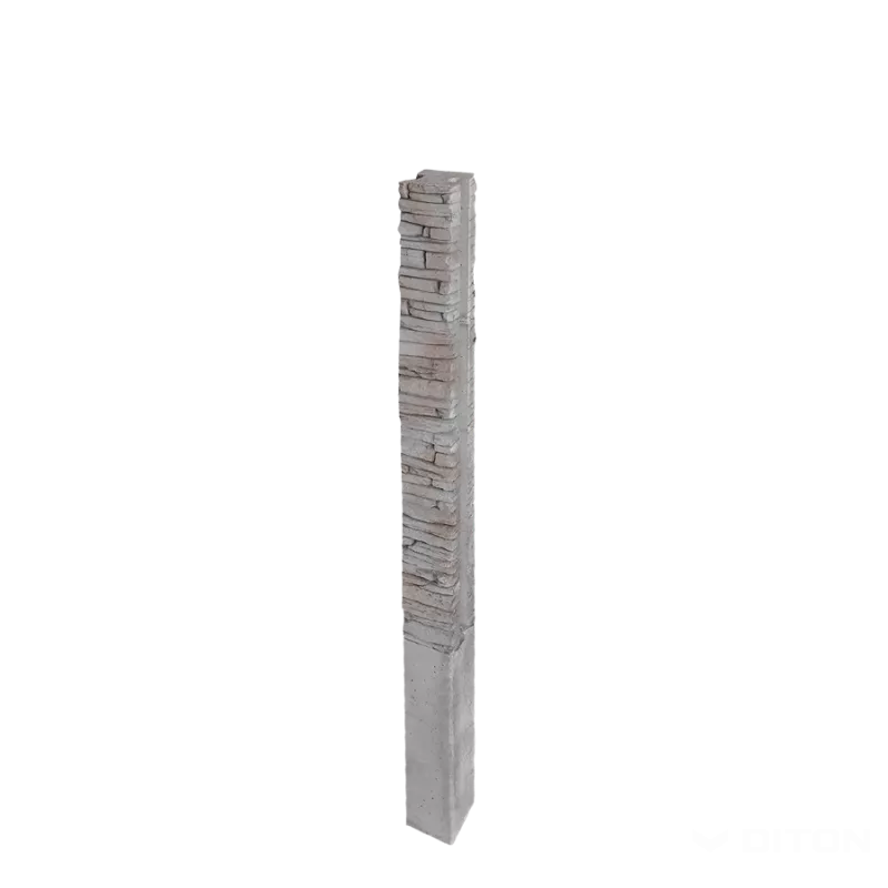 DITON Plotový systém QUICK WALL STONE šedý mix AKCE - sloupek průběžný 200 šedý mix