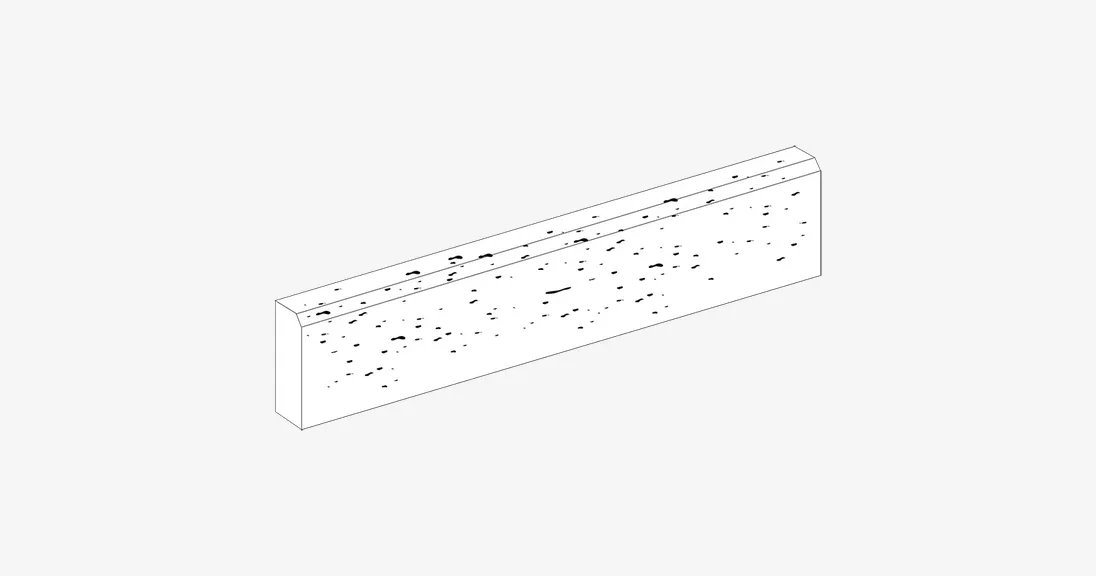 FEROBET Obrubník TRAVERTINO 100 x 20 x 5 cm slonovinová AKCE JARO do 31.5.2026