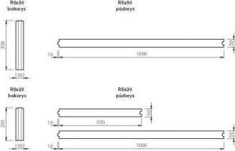 CS BETON Zahradní obrubník R - OBRUBNÍK ZAHRADNÍ R 20 200 / 1000 / 50 okr